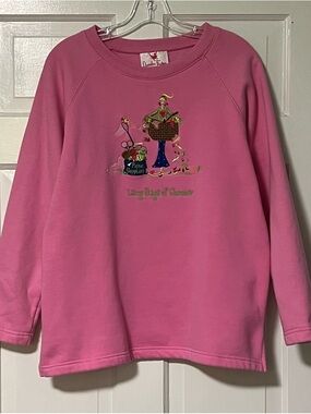 Quacker Factory "Lazy Days of Summer" crewneck Long-sleeve pullover sweatshirt